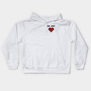 one heart pixel heart Kids Hoodie